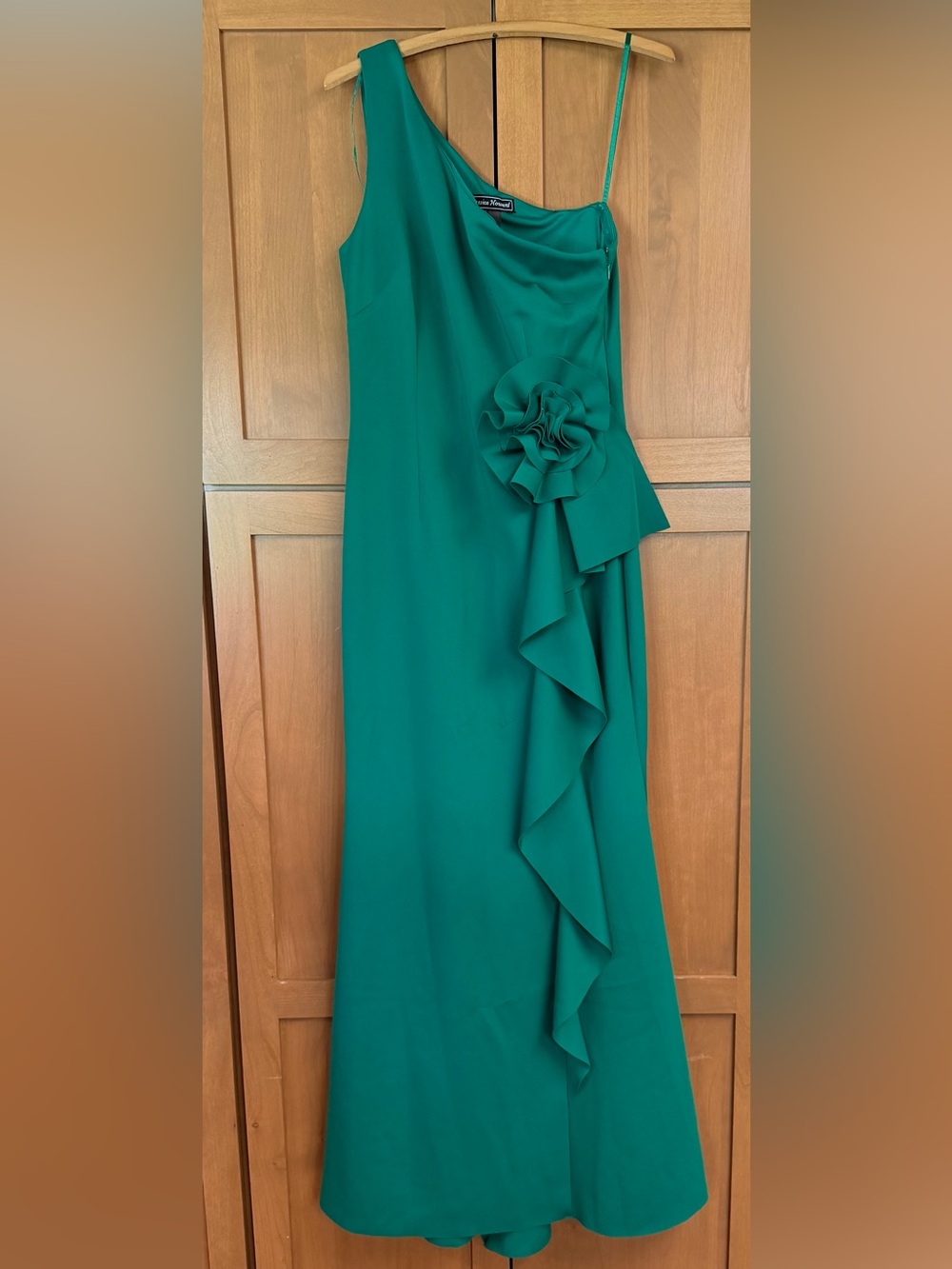 Jessica Howard Teal Green Ruffle Maxi Skirt with Rosette